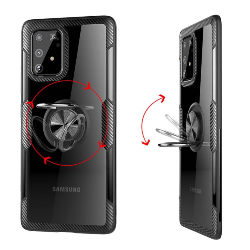 Deksel Samsung Galaxy S10 Lite Svart Karbonfiber Metallring