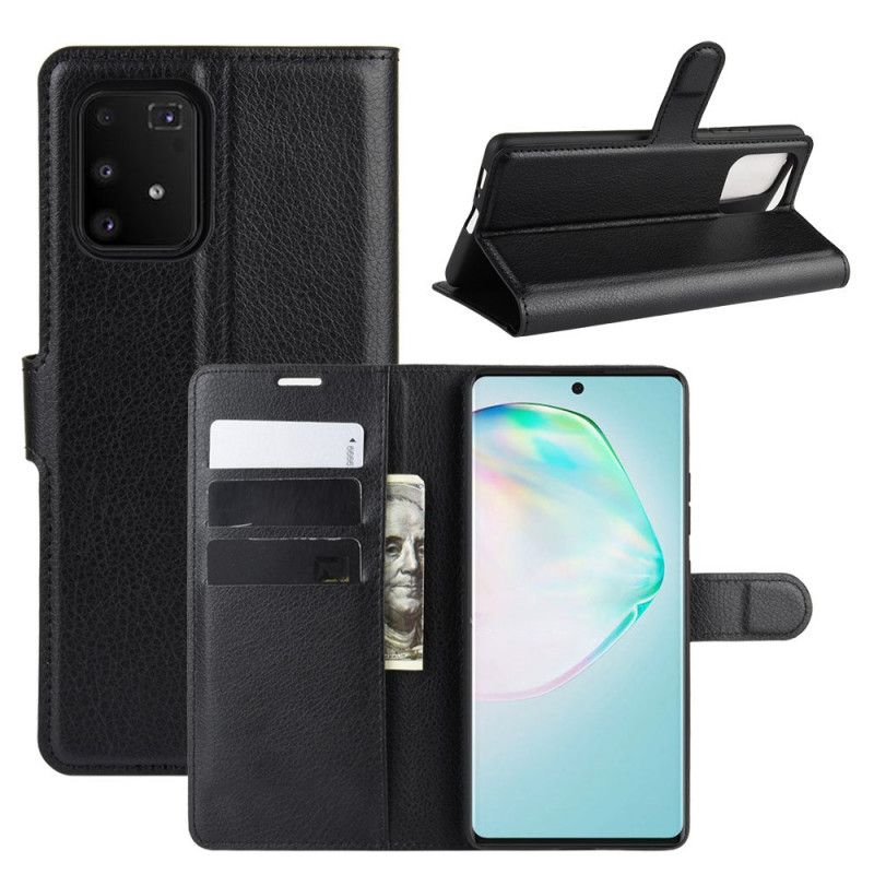 Lærdeksel Folio Deksel Samsung Galaxy S10 Lite Svart Klassisk