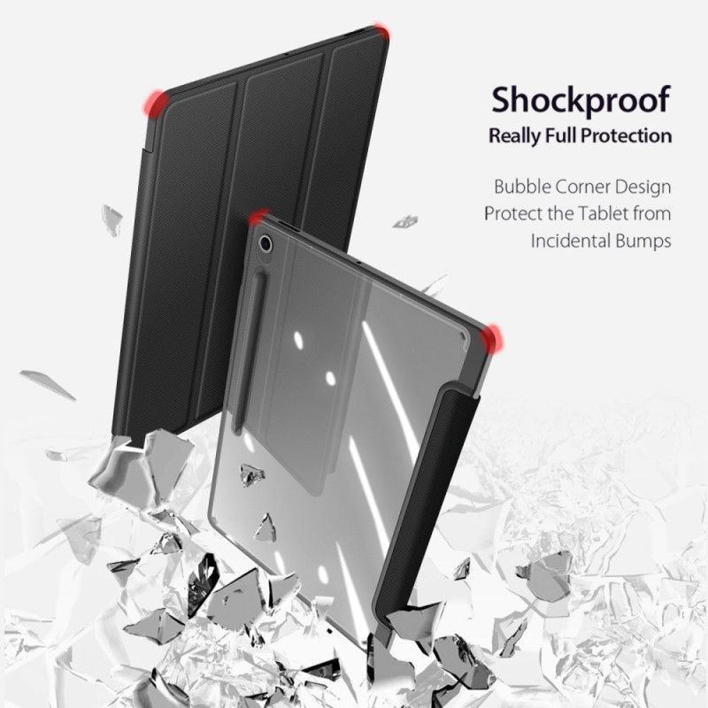 Samsung Galaxy Tab S10 Fe Plus Gjennomsiktig Bakside Med Tre Paneler