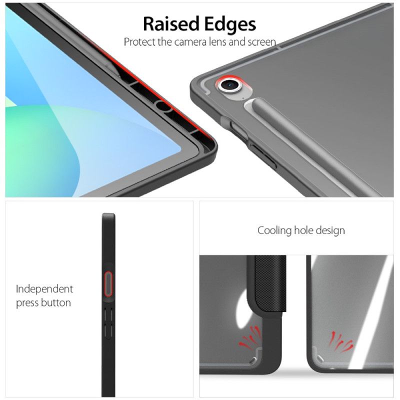 Samsung Galaxy Tab S10 Fe Plus Gjennomsiktig Bakside Med Tre Paneler