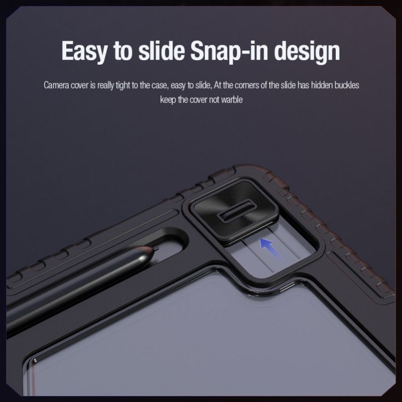 Samsung Galaxy Tab S10 Fe Plus Nillkin-støtfanger Med Origami-stativ Og Skyvedeksel