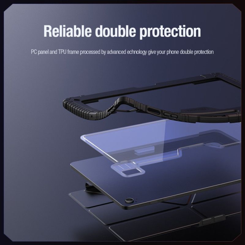 Samsung Galaxy Tab S10 Fe Plus Nillkin-støtfanger Med Origami-stativ Og Skyvedeksel