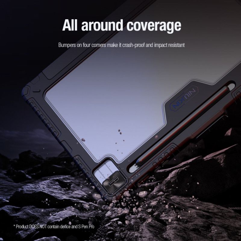 Samsung Galaxy Tab S10 Fe Plus Nillkin-støtfanger Med Origami-stativ Og Skyvedeksel