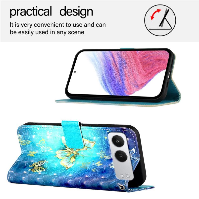 Folio Deksel Oneplus Nord 4 Gullsommerfugler Beskyttelse Deksel