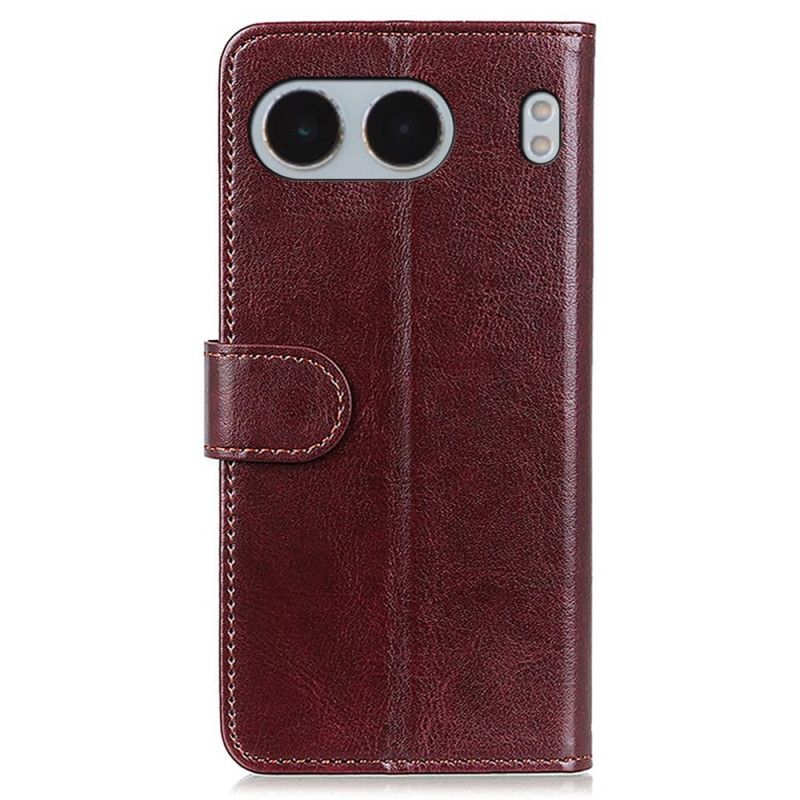 Folio Deksel Til Oneplus Nord 4 Patent Imitert Skinn