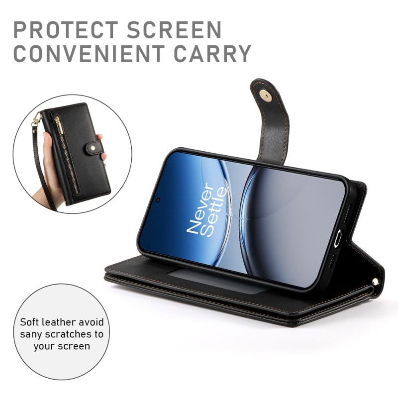 Lærdeksel Folio Deksel Oneplus Nord 4 Lommebok Med Stropp Og Skulderstropp