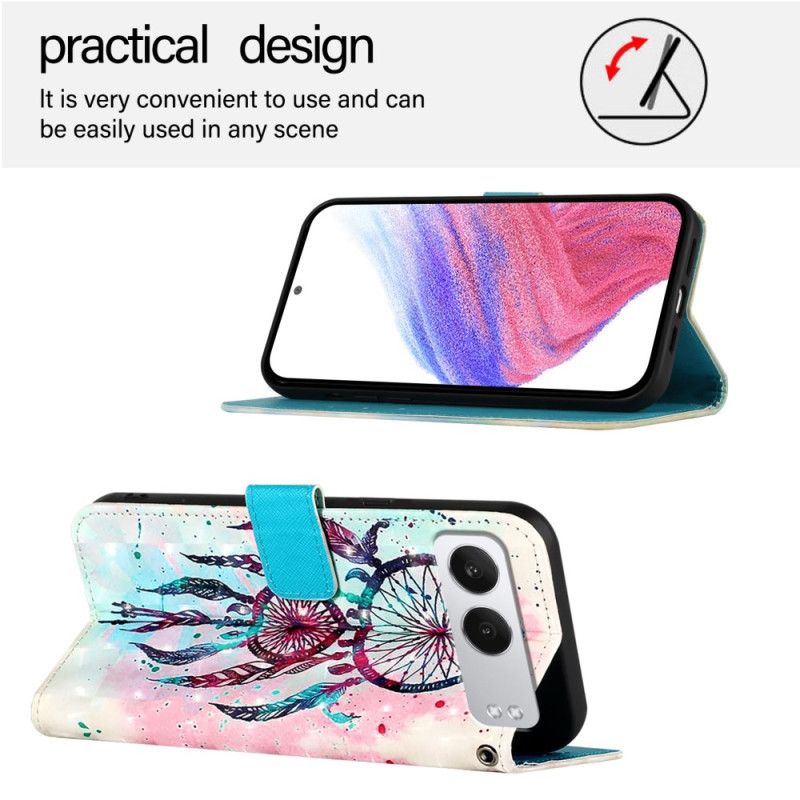 Lærdeksel Folio Deksel Oneplus Nord 4 Mobildeksel Drømmefanger I Akvarell