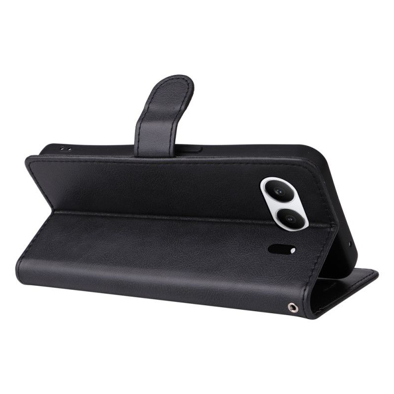 Lærdeksel Folio Deksel Oneplus Nord 4 Mobildeksel Ensfarget Skinneffekt