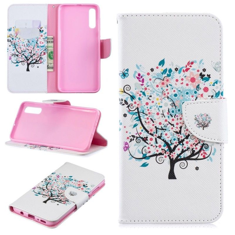 Folio Deksel for Samsung Galaxy A70 Blomstret Tre