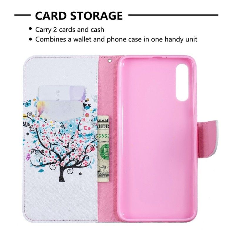 Folio Deksel for Samsung Galaxy A70 Blomstret Tre
