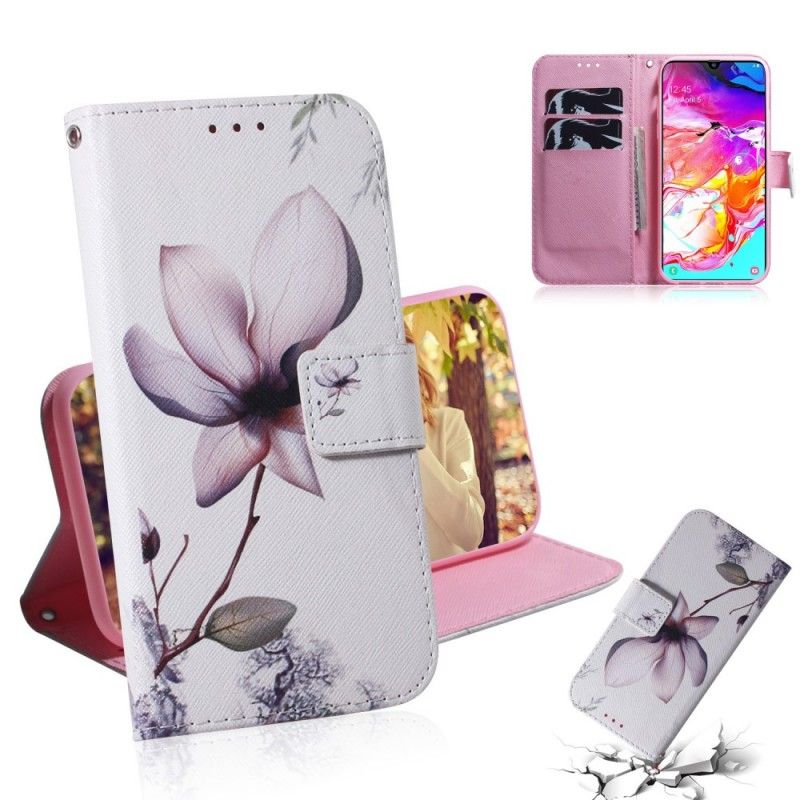 Folio Deksel Samsung Galaxy A70 Gammel Roseblomst