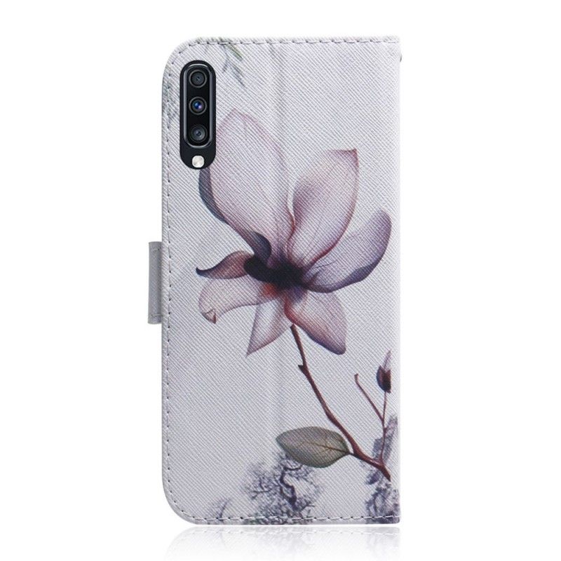 Folio Deksel Samsung Galaxy A70 Gammel Roseblomst