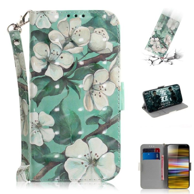 Folio Deksel for Sony Xperia 10 Plus Blomstrende Gren Med Tanga
