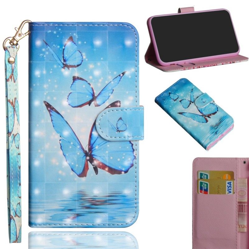 Folio Deksel for Sony Xperia 10 Plus Flygende Blå Sommerfugler