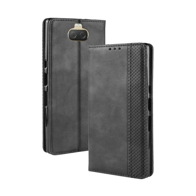 Folio Deksel Sony Xperia 10 Plus Svart Vanlig Vintage Kunstlær
