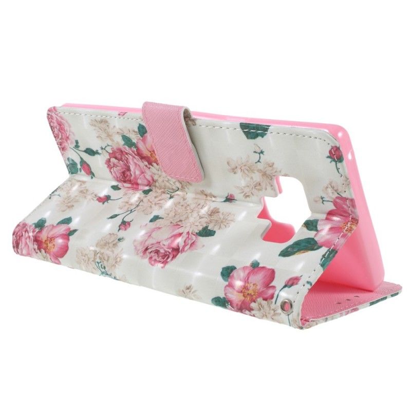 Folio Deksel Samsung Galaxy Note 9 Frihetsblomster Med Tanga