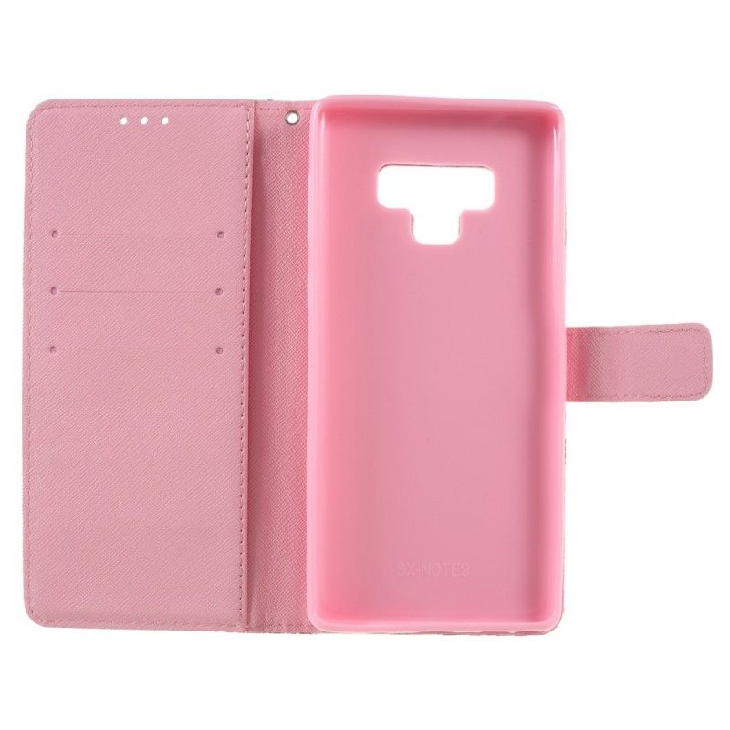 Folio Deksel Samsung Galaxy Note 9 Frihetsblomster Med Tanga