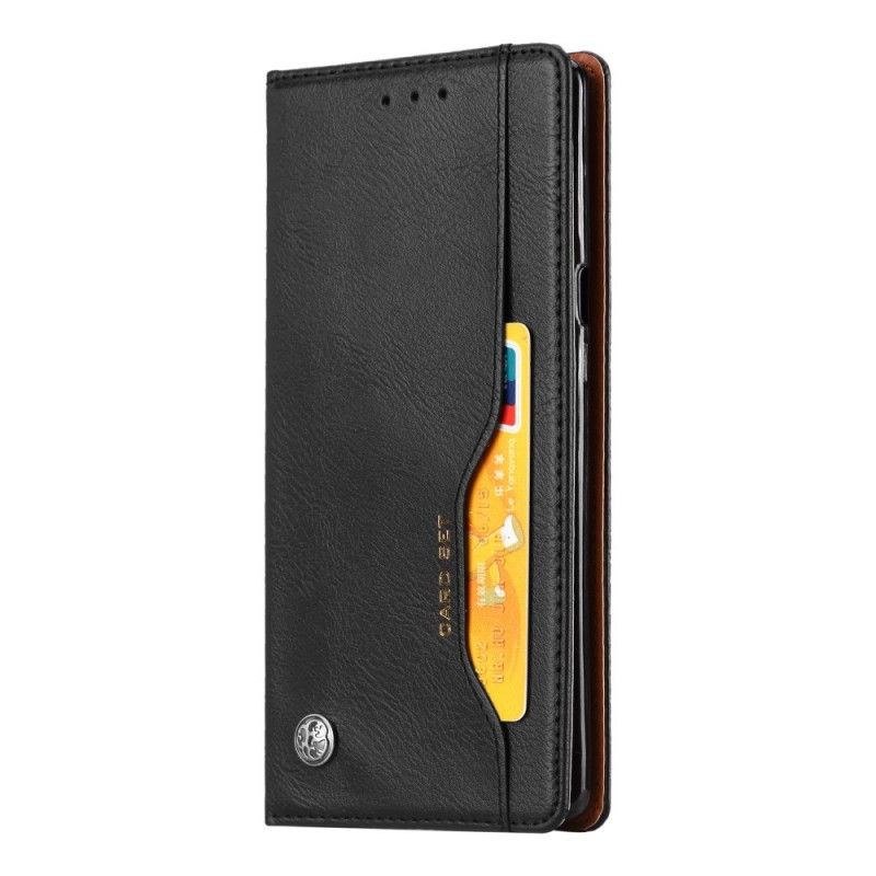Folio Deksel Samsung Galaxy Note 9 Svart Kortholder I Imitert Skinn