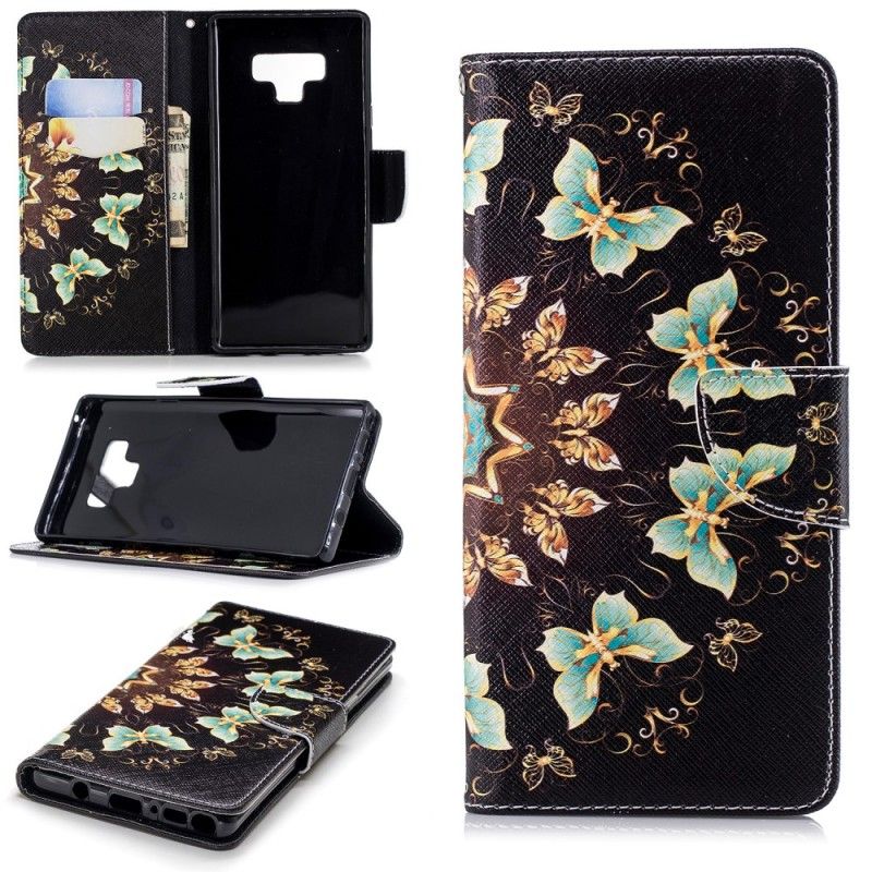Lærdeksel Folio Deksel Samsung Galaxy Note 9 Sommerfuglmandala