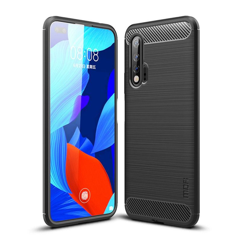 Deksel Huawei Nova 6 Svart Mofi Børstet Karbonfiber Anti-fall