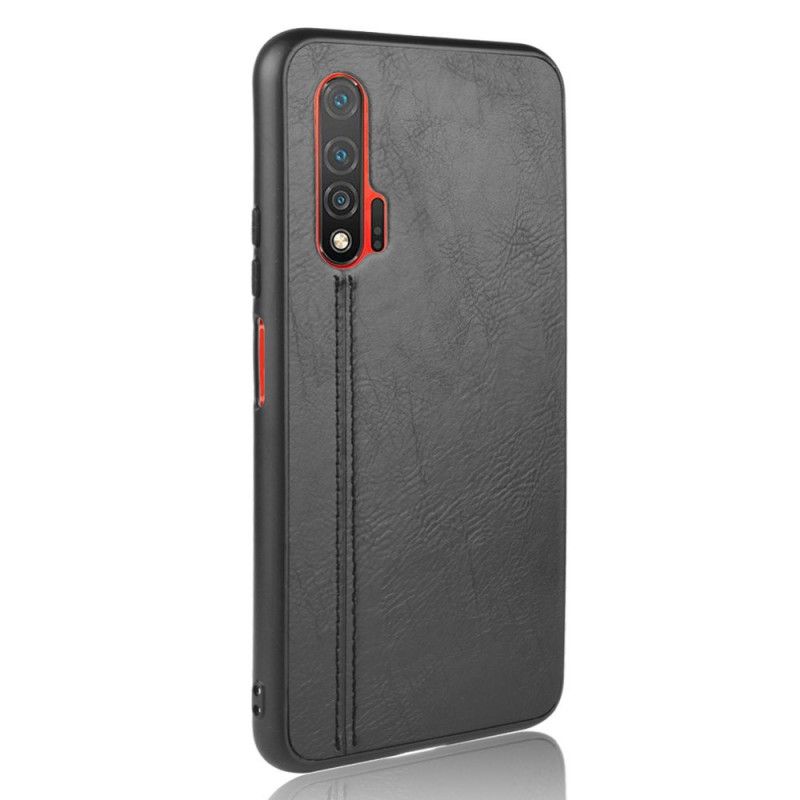 Deksel Huawei Nova 6 Svart Sydd Skinneffekt