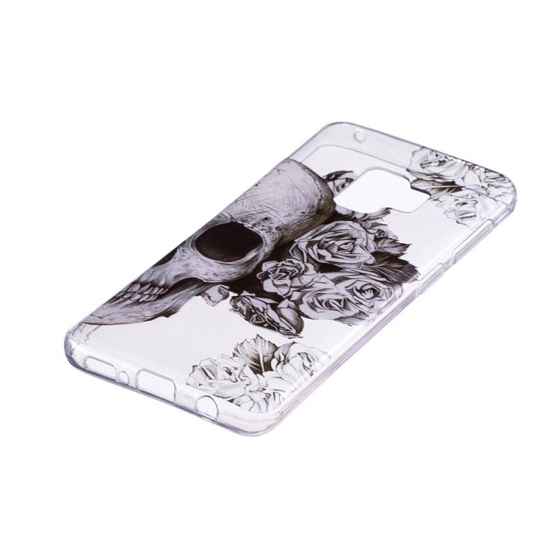Deksel for Samsung Galaxy S9 Blomstret Hodeskalle