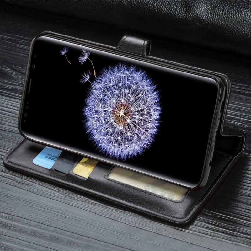 Folio Deksel for Samsung Galaxy S9 Svart Kunstlær Og Vintage Lås