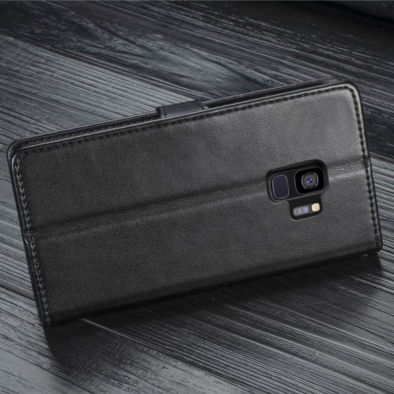 Folio Deksel for Samsung Galaxy S9 Svart Kunstlær Og Vintage Lås