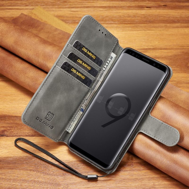 Folio Deksel for Samsung Galaxy S9 Svart Retro Dg.Ming
