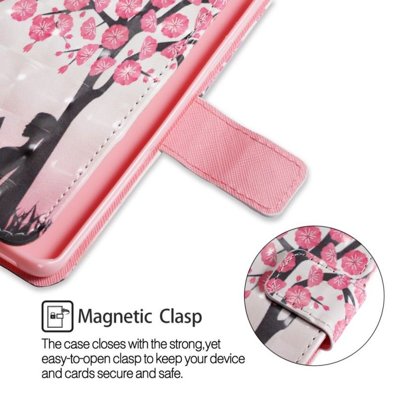 Folio Deksel Samsung Galaxy S9 Lesing Under Det Blomstrende Treet