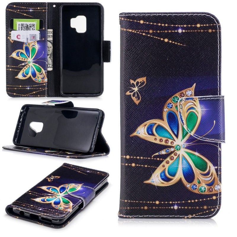 Folio Deksel Samsung Galaxy S9 Magisk Sommerfugl