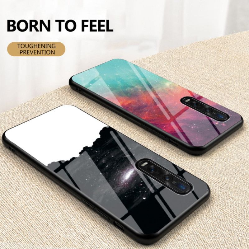 Deksel for Oppo Find X2 Pro Svart Stjernehimmel Herdet Glass