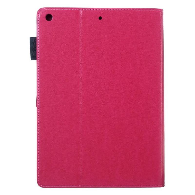 Folio Deksel for iPad 10.2" (2019) (2020) Rød Skinneffekt Sommerfugler Diamanter