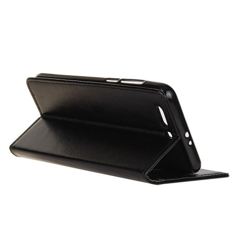 Lærdeksel Folio Deksel Honor 9 Svart Retro Skinneffekt