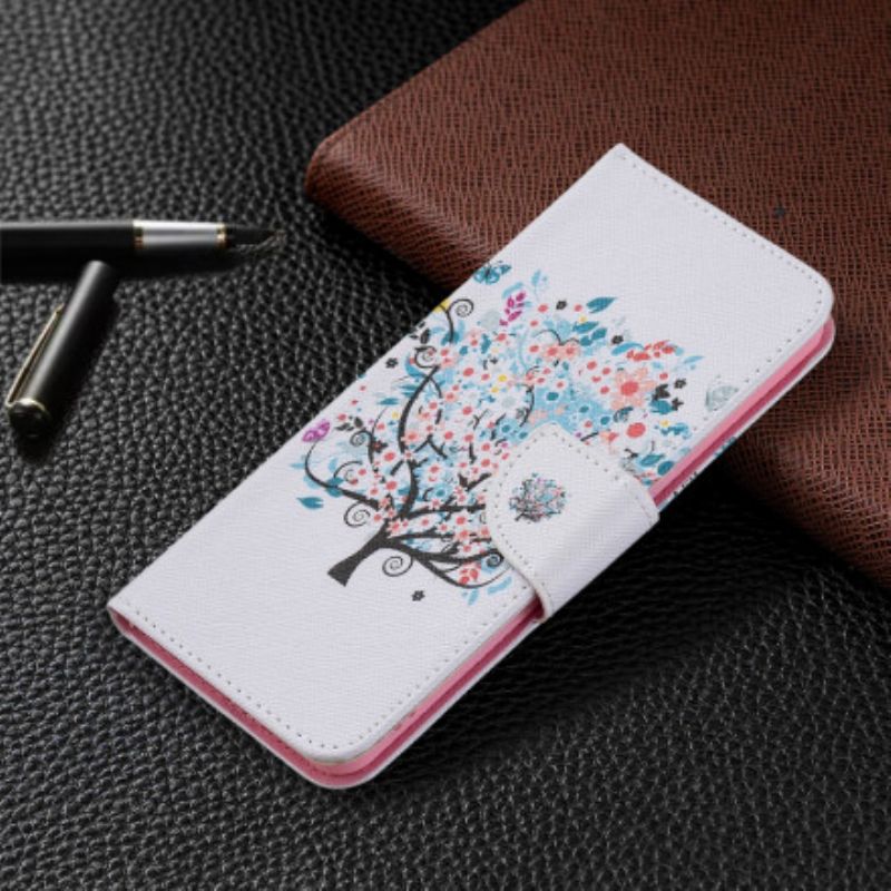 Folio Deksel Oppo Reno 6 5g Blomstret Tre Beskyttelse Deksel