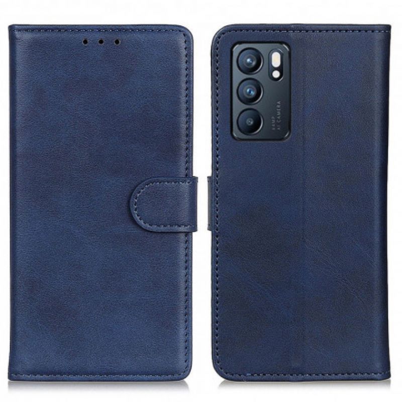 Folio Deksel Oppo Reno 6 5g Retro Matt Skinneffekt