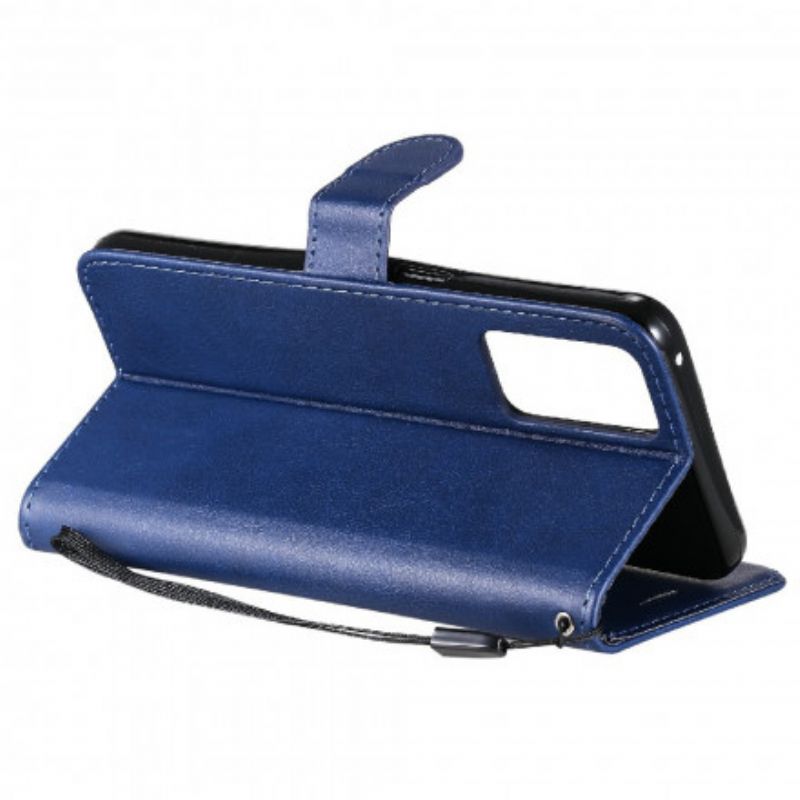 Folio Deksel Til Oppo Reno 6 5g Solid Color Series Strappy