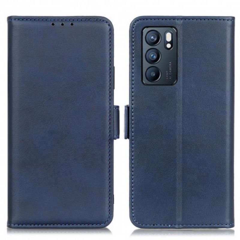 Lærdeksel Folio Deksel Oppo Reno 6 5g Mobildeksel Dobbel Klaff