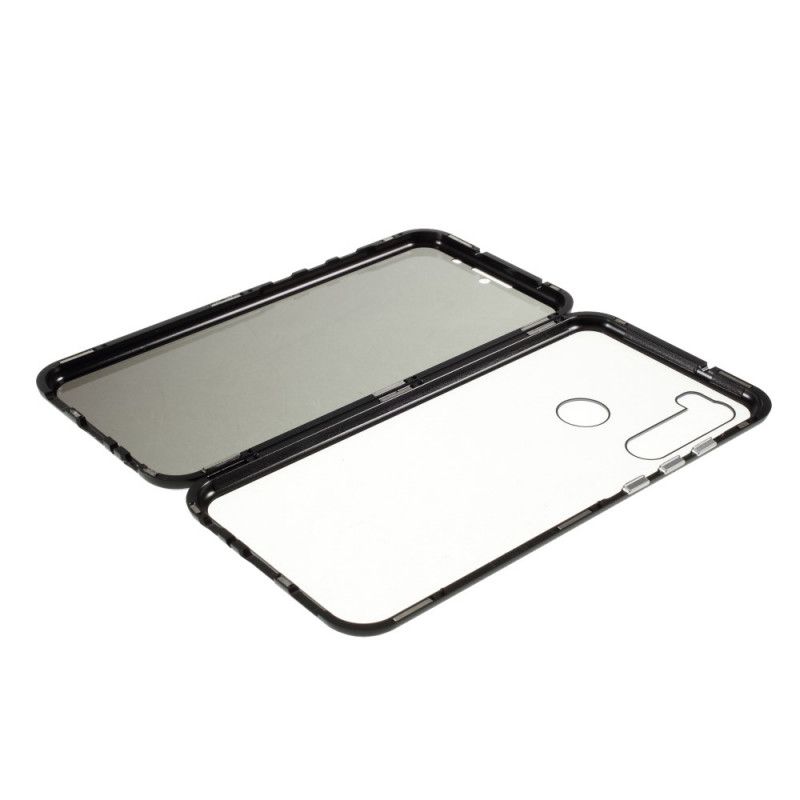 Deksel Xiaomi Redmi Note 8T Svart Herdet Glass Og Metall Foran Og Bak Beskyttelse