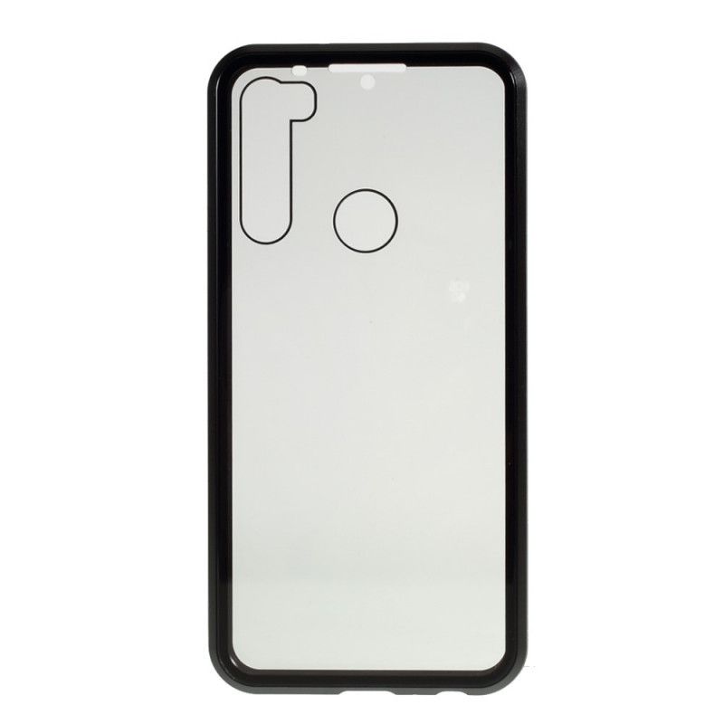 Deksel Xiaomi Redmi Note 8T Svart Herdet Glass Og Metall Foran Og Bak Beskyttelse