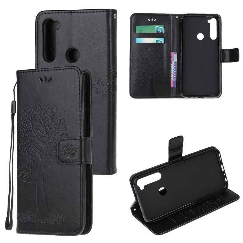 Folio Deksel for Xiaomi Redmi Note 8T Svart Tre Og Tøfler