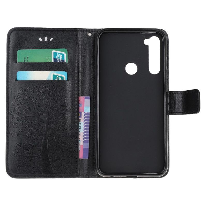Folio Deksel for Xiaomi Redmi Note 8T Svart Tre Og Tøfler