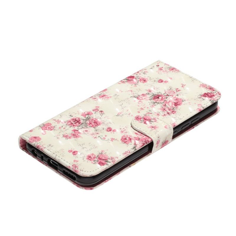 Folio Deksel Xiaomi Redmi Note 8T Blomster Lys Flekker Med Stropp
