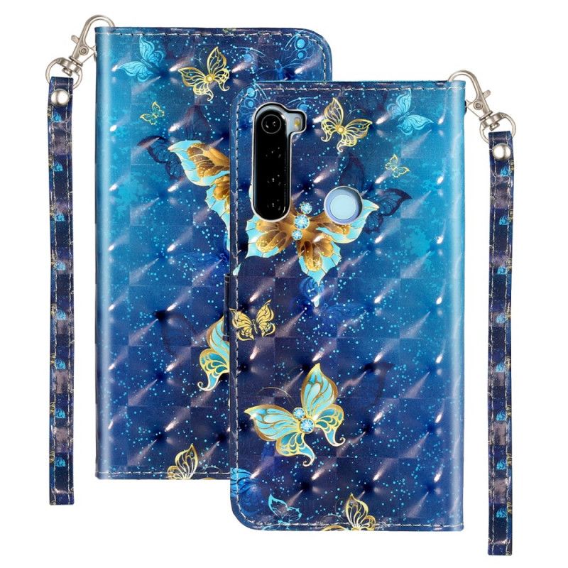 Folio Deksel Xiaomi Redmi Note 8T Lette Flekker Med Stropper Anti-fall