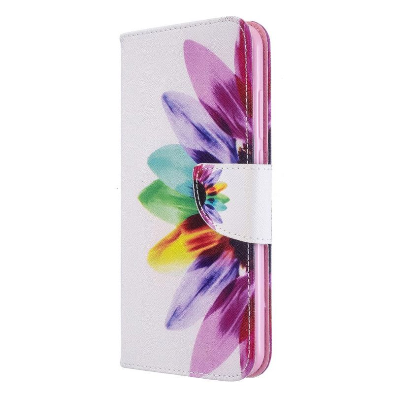 Lærdeksel Folio Deksel Xiaomi Redmi Note 8T Akvarellblomst
