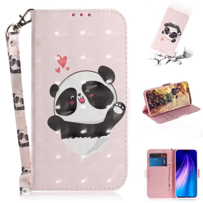 Lærdeksel Folio Deksel Xiaomi Redmi Note 8T Pandakjærlighet Med Tanga