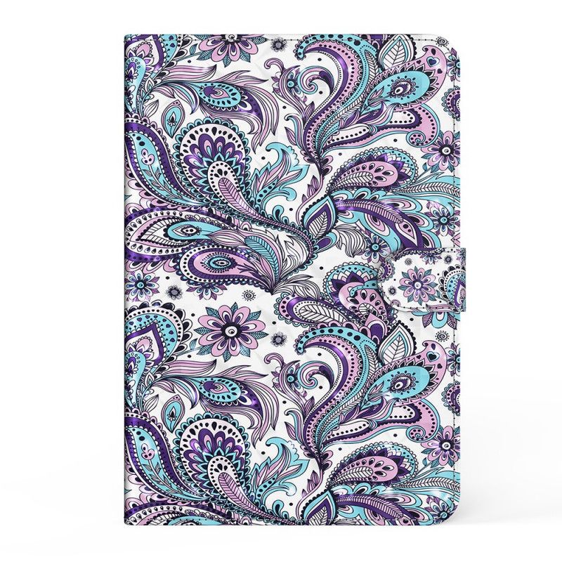 Deksel I Imitert Lær Samsung Galaxy Tab S7 Paisley Mønster
