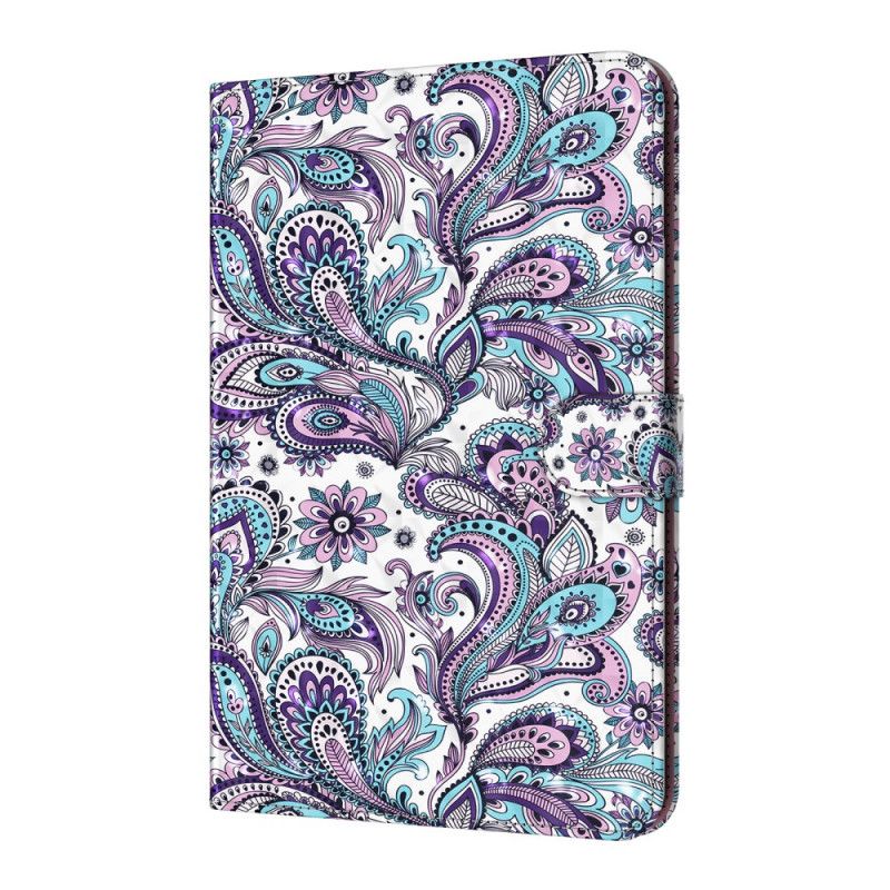 Deksel I Imitert Lær Samsung Galaxy Tab S7 Paisley Mønster