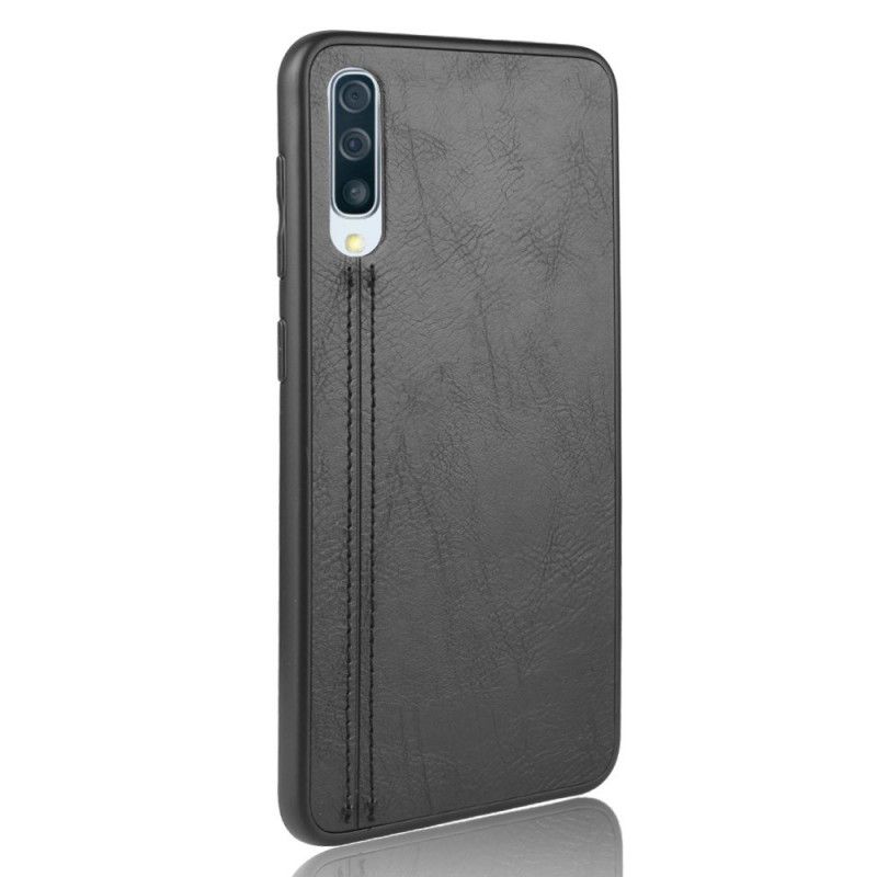 Deksel Samsung Galaxy A50 Svart Sydd Skinneffekt