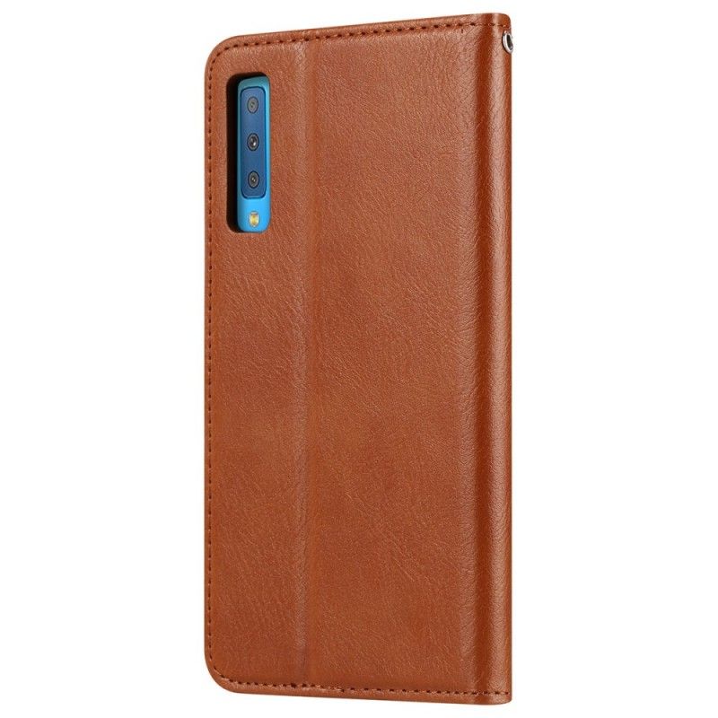 Folio Deksel Samsung Galaxy A50 Svart Kortholder I Imitert Skinn